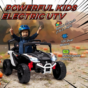 Qaba 12V Kids Ride On Truck with Dual Motors, Rear Suspension, Remote Control for 3-5 Years Boys Girls