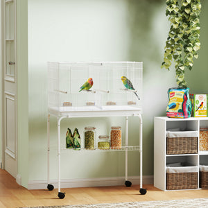 18" H Bird Cage, Large Parakeet Cage for Budgie, Lovebird, Canary, Finches with Divider, Black – view 21