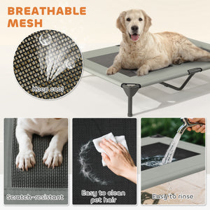 Elevated Dog Bed with Canopy Raised Dog Bed Washable Mesh Steel Frame 41.7" x 29.9" x 39"