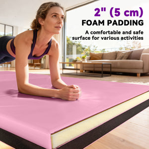 Soozier 4'x10'x2" Folding Gymnastics Tumbling Mat, Exercise Mat with Carrying Handles for Yoga, MMA, Martial Arts