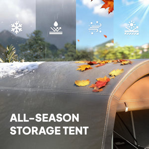 10' x 15' Portable Shed, Outdoor Storage Shed Tent with Roll-Up Zipper Door for Patio Garden Garage, Dark Grey