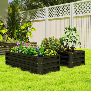 Galvanized Raised Garden Beds, Outdoor Planter Box, Set of 2, for Flowers, Herbs and Vegetables, Black – view 7
