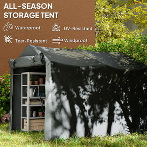 Outdoor Storage Shed, UV Resistant Bike Tent with Roll-up Zipper Door, Portable Shed for Bike, Motorcycle – view 10