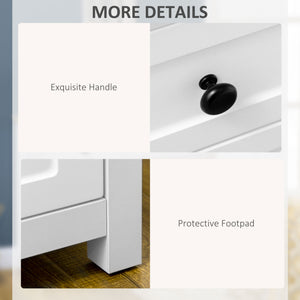 Sideboard, Modern Kitchen Storage Cabinet with Drawers and Adjustable Shelf, for Living Room and Entryway, White