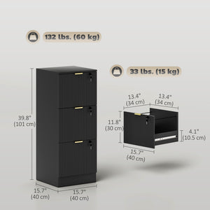 Lockable Filing Cabinet with 2 Fluted Drawers, File Cabinet with Adjustable Hanging Rails for A4 Letter – view 16