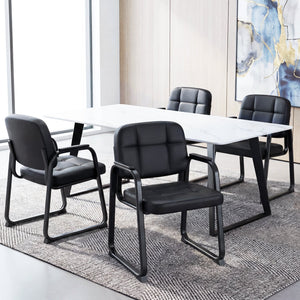 Waiting Room Guest Chairs Set of 4 Leather Office Reception Chairs view 2