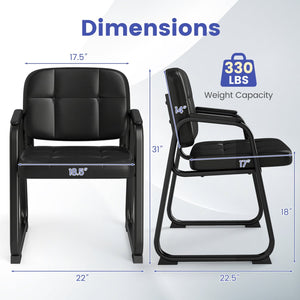 Waiting Room Guest Chairs Set of 4 Leather Office Reception Chairs view 3