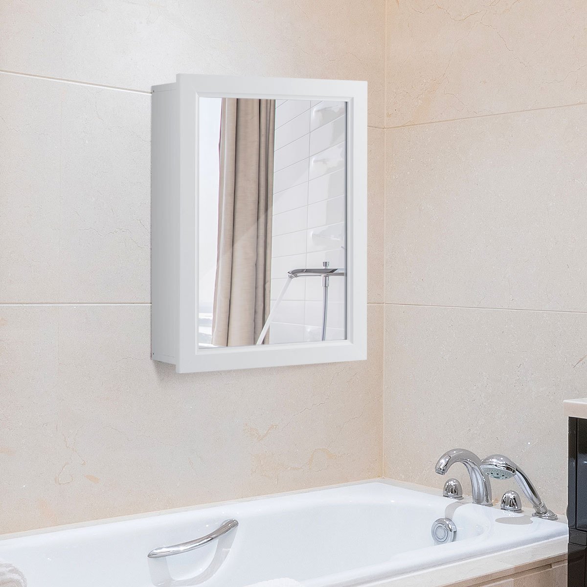 Wall Mounted Adjustable Medicine Storage Mirror Cabinet view 2