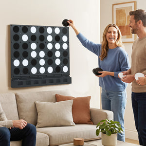Wall-mounted Jumbo 4-in-a-Row Game with Acrylic Discs-Black view 6