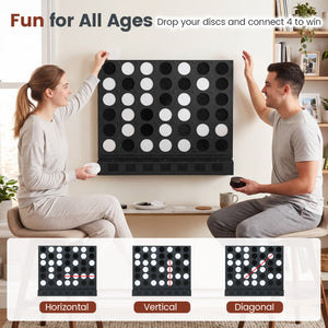 Wall-mounted Jumbo 4-in-a-Row Game with Acrylic Discs-Black view 7