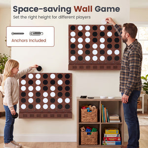 Wall-mounted Jumbo 4-in-a-Row Game with Acrylic Discs-Walnut view 9