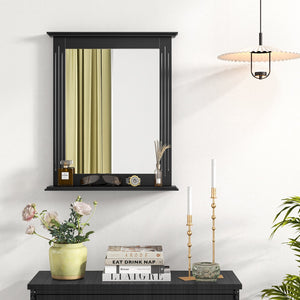 Wall-Mounted Multipurpose Vanity Mirror with Shelf-Black view 3