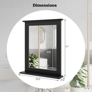 Wall-Mounted Multipurpose Vanity Mirror with Shelf-Black view 4
