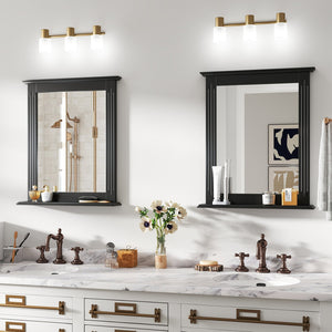 Wall-Mounted Multipurpose Vanity Mirror with Shelf-Black view 5