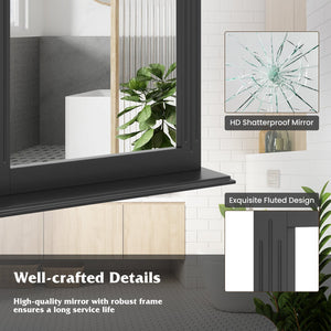 Wall-Mounted Multipurpose Vanity Mirror with Shelf-Black view 8