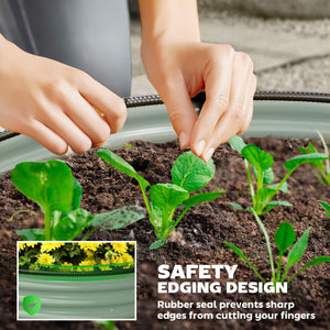 Set of 2 Raised Garden Bed, Metal Planter Box with Safety Edging, Easy-to-assemble Stock Tank, Dark Grey – view 26