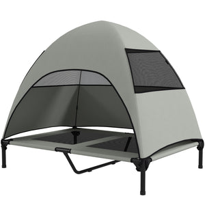 Elevated Dog Bed with Canopy Raised Dog Bed Washable Mesh Steel Frame 41.7" x 29.9" x 39"