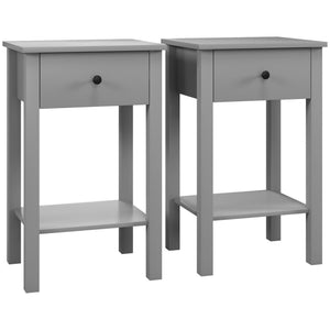 Side Table Set of 2, End Tables with Drawer and Bottom Shelf, 2-tier Nightstand for Bedroom, Living Room – view 15