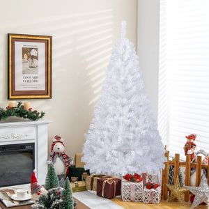 6 ft White Christmas Tree with Solid Metal Stand-6 ft view 3