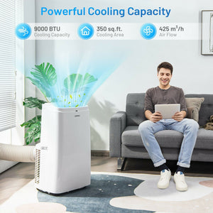 White 9000BTU 3-in-1 Portable Air Conditioner with Remote view 5