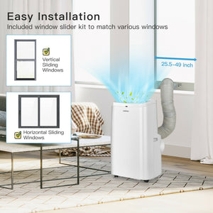 White 9000BTU 3-in-1 Portable Air Conditioner with Remote view 9