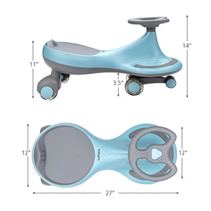 Wiggle Car Ride-on Toy with Flashing Wheels-Blue view 5