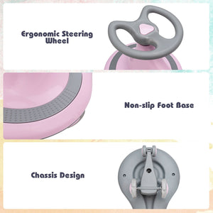 Wiggle Car Ride-on Toy with Flashing Wheels-Pink view 8