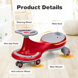 Wiggle Car Ride-on Toy with Flashing Wheels-Red view 7
