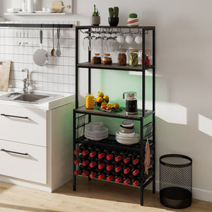 Wine Organizer with Power Outlet and Bottle Holders-Gray view 7