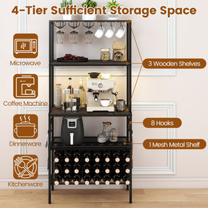 Wine Organizer with Power Outlet and Bottle Holders-Gray view 9