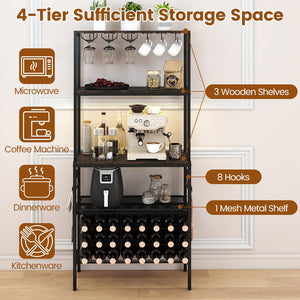 Wine Organizer with Power Outlet and Bottle Holders-Rustic Brown view 8