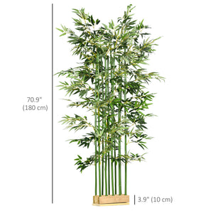 5ft Tall Artificial Bamboo Tree, Decorative Faux Plant with Pine Wood Base for Indoor Home Office Decor