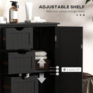 Bathroom Storage Cabinet, Floor Cabinet with Adjustable Shelf and 4 Drawers, Side Cabinet for Washroom – view 11