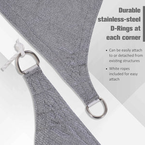 10ft x10ft Square Canopy Sun Sail Shade Garden Cover UV Protector Outdoor Patio Lawn Shelter with Carrying Bag Grey