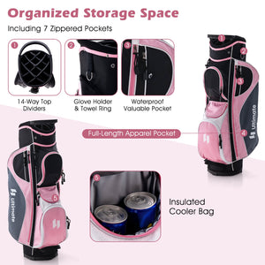 Women's Complete Golf Club Set Right Hand with Rain Hood-Pink view 5