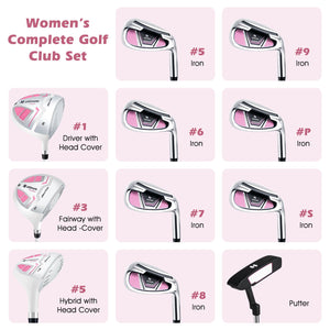 Women's Complete Golf Club Set Right Hand with Rain Hood-Pink view 8
