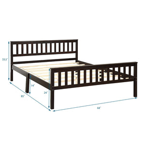 Wood Bed Frame Support Platform with Headboard and Footboard view 5