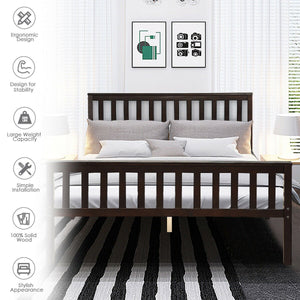 Wood Bed Frame Support Platform with Headboard and Footboard view 8