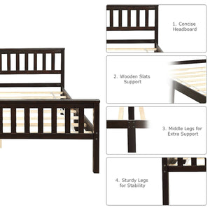 Wood Bed Frame Support Platform with Headboard and Footboard view 9