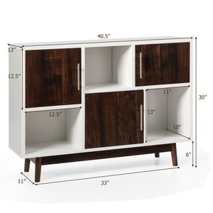 Wood Display Sideboard Storage Cabinet with Storage Compartments view 5