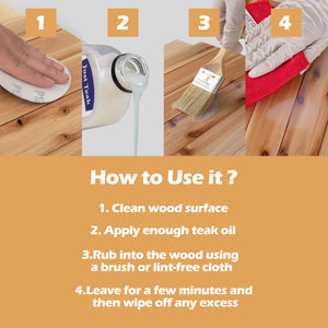 Wood Wax Oil for Outdoor and Indoor Furniture Teak Care Kit to Restore and Protect Wood view 8