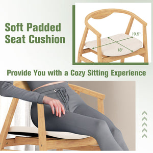Wooden Bamboo Accent Chair with Armrest and Curved Backrest-Natural view 7