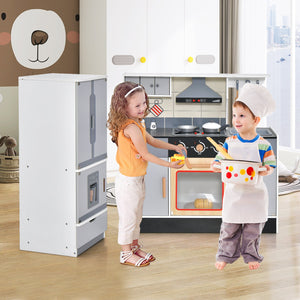 Wooden Chef Play Kitchen and Refrigerator with Realistic Range Hood and Roaster view 2