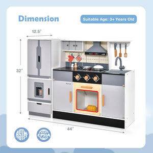 Wooden Chef Play Kitchen and Refrigerator with Realistic Range Hood and Roaster view 5
