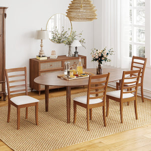 Wooden Dining Chair Set of 2 Modern Upholstered Kitchen Chair-Beige view 9