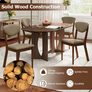 Wooden Dining Chairs Set of 4 with Padded Seat Back for Dining Room-Brown view 4