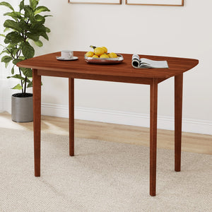 Wooden Dining Table for 2-4 People Kitchen Table with Rubber Wood Legs-Walnut view 2