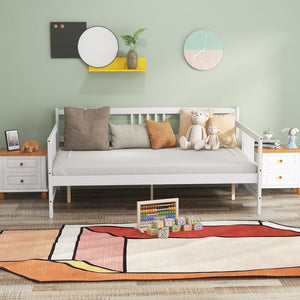 Full Size Daybed Frame with Guardrails-White view 6