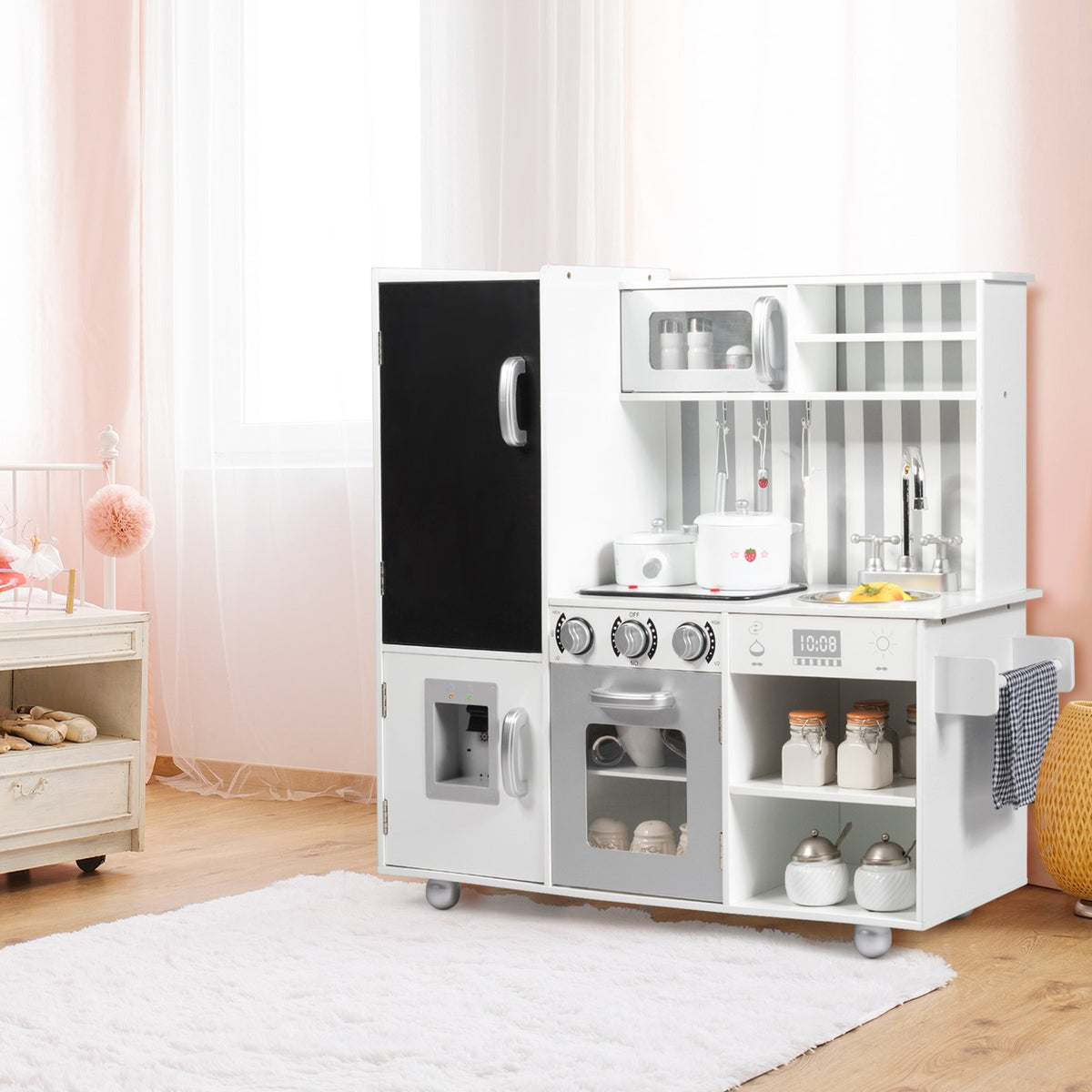 Wooden Pretend Play Kitchen Sets with Simulated Sound view 2