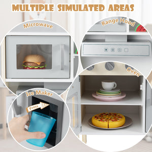 Wooden Pretend Play Kitchen Set for Toddlers-Gray view 7